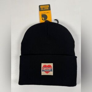 Carhartt Hat Beanie Fitted One Size Black Heart Patch Knit Winter Warm
